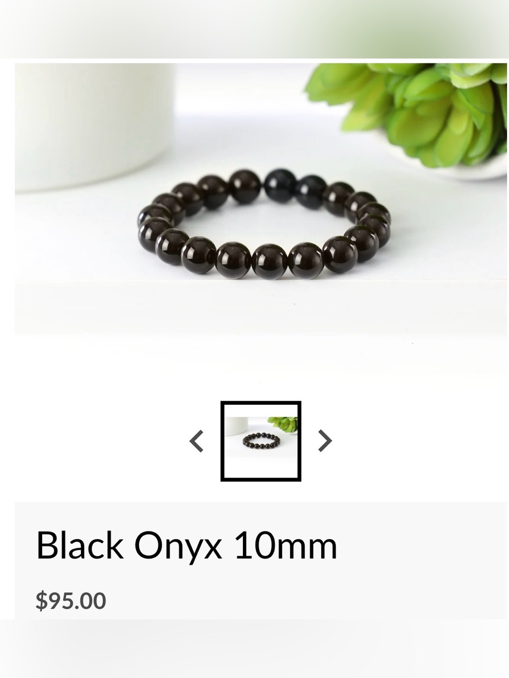 Black Onyx Beaded Stretch Bracelet - Women